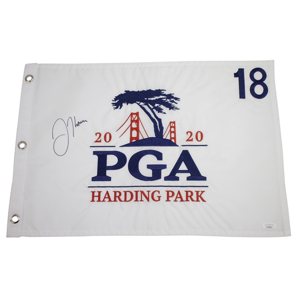 Justin Thomas Signed 2020 PGA Championship at Harding Park Embroidered Flag JSA #HH26984