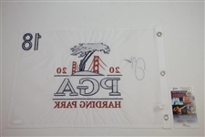 Justin Thomas Signed 2020 PGA Championship at Harding Park Embroidered Flag JSA #HH26984