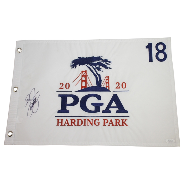 Rickie Fowler Signed 2020 PGA Championship at Harding Park Embroidered Flag JSA #EE39049
