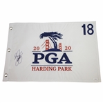 Rickie Fowler Signed 2020 PGA Championship at Harding Park Embroidered Flag JSA #EE39049