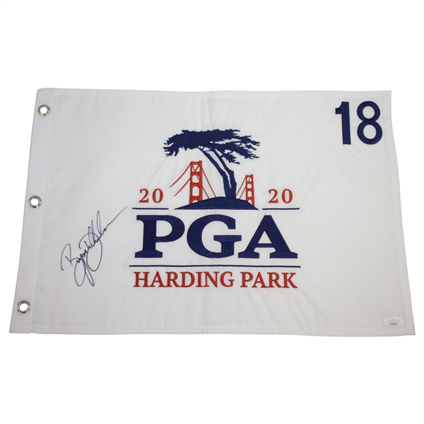 Bryson Dechambeau Signed 2020 PGA Championship at Harding Park Embroidered Flag JSA #HH26990