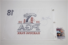 Adam Scott Signed 2020 PGA Championship at Harding Park Embroidered Flag JSA #HH26989