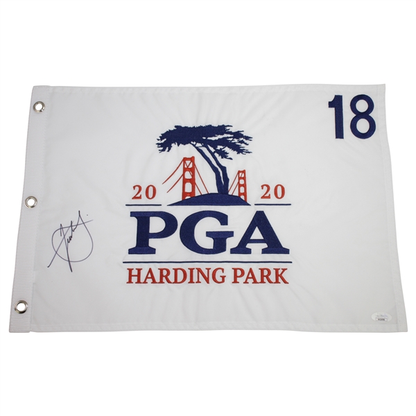 Xander Schauffele Signed 2020 PGA Championship at Harding Park Embroidered Flag JSA #HH26986