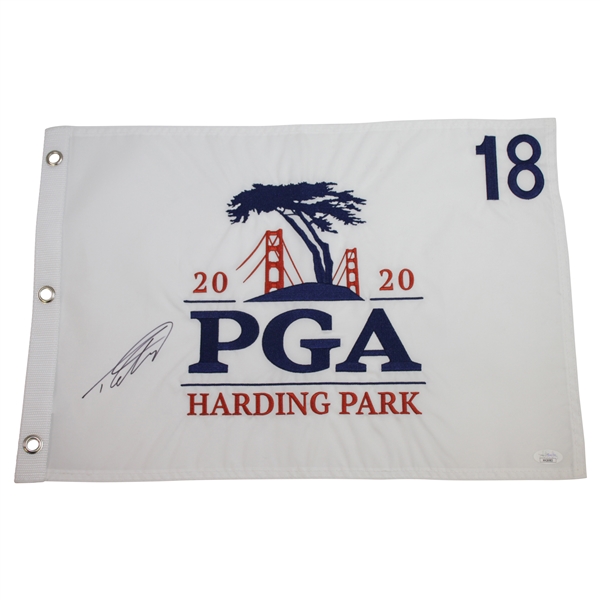 Tommy Fleetwood Signed 2020 PGA Championship at Harding Park Embroidered Flag JSA #HH26983