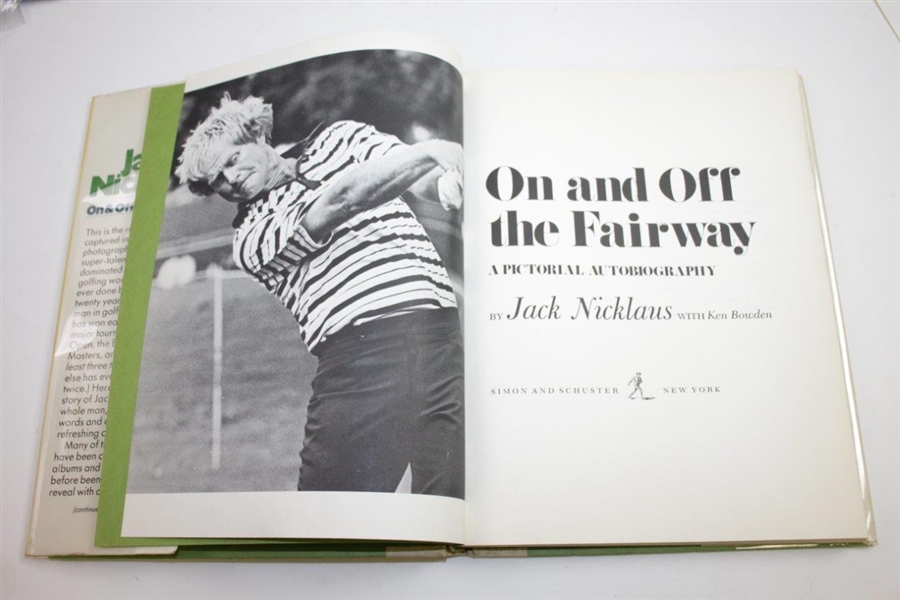 Jack Nicklaus Signed 'On & Off the Fairway' Pictorial Autobiography Book JSA ALOA