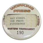 1986 Masters Tournament Working Press Badge #190 - Pittsburgh Press