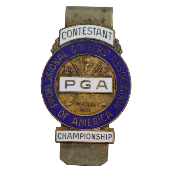 1962 PGA Championship at Aronimink Golf Club Contestant Badge - Gary Player Winner