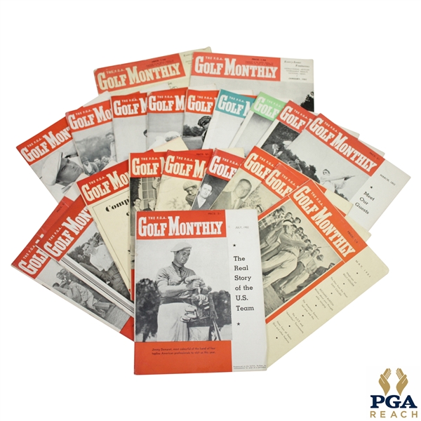 1951 & 1952 The P.G.A. Golf Monthly Golf Magazines - Twenty-One (21)