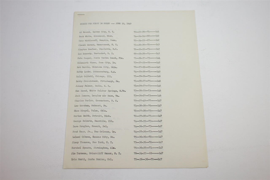 Miscellaneous 1949 US Open at Medinah Country Club Information, Releases, & Pamphlets