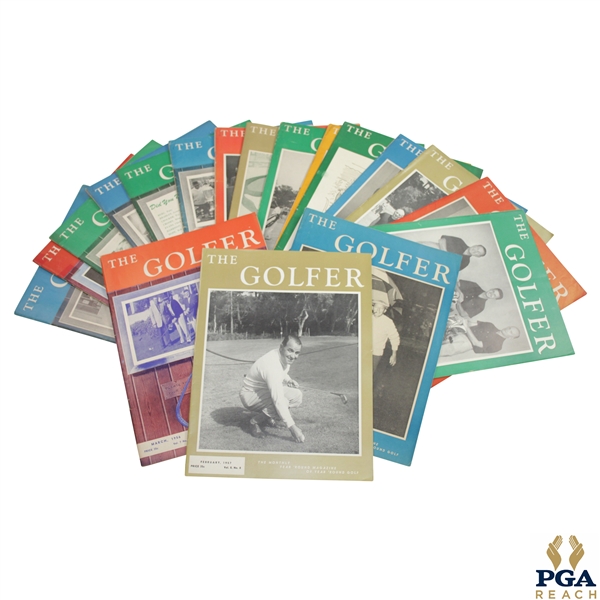 1956 & 1957 The Golfer (The California Golfer) Golf Magazines - Eighteen (18)