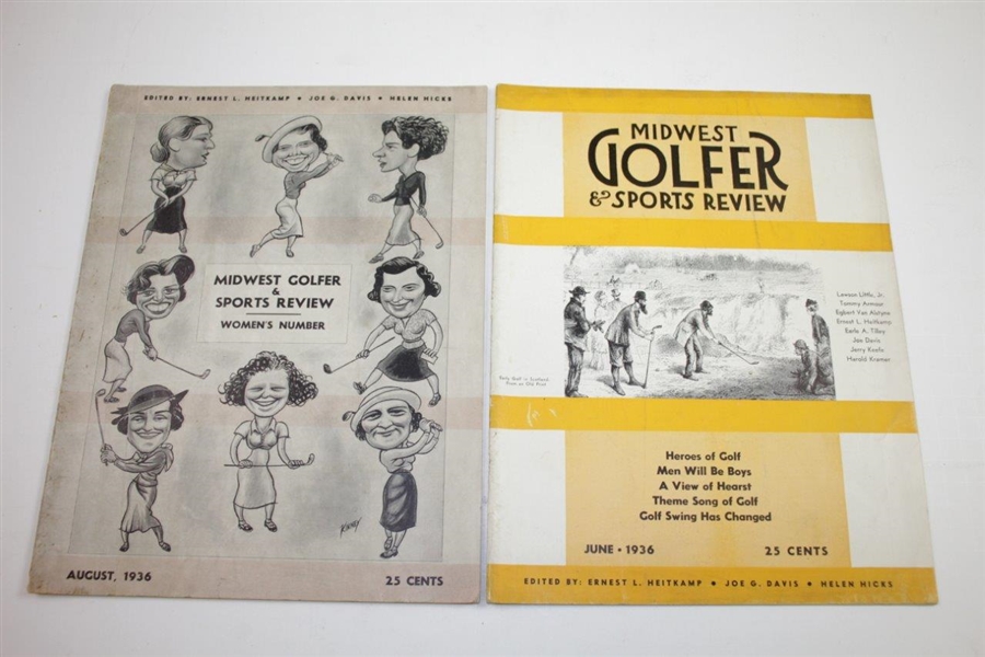 1936 Midwest Golfer & Club Review (Chicago Golfer & CC Review) Golf Magazines - Eight (8)