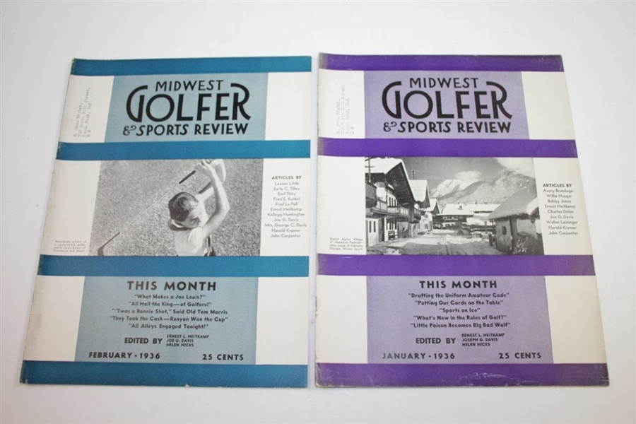 1936 Midwest Golfer & Club Review (Chicago Golfer & CC Review) Golf Magazines - Eight (8)