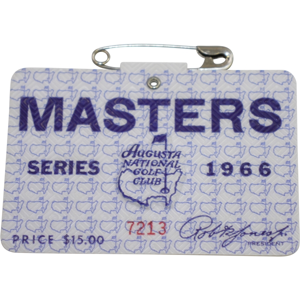 1966 Masters Tournament Series Badge #7213 - Jack Nicklaus Winner
