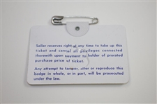 1966 Masters Tournament Series Badge #7213 - Jack Nicklaus Winner