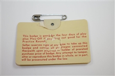 1970 Masters Tournament Series Badge #10612 - Billy Casper Winner