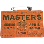 1971 Masters Tournament Series Badge #8260 - Charles Coody Winner