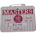 1986 Masters Tournament Series Badge #X11499 - Jack Nicklaus Winner