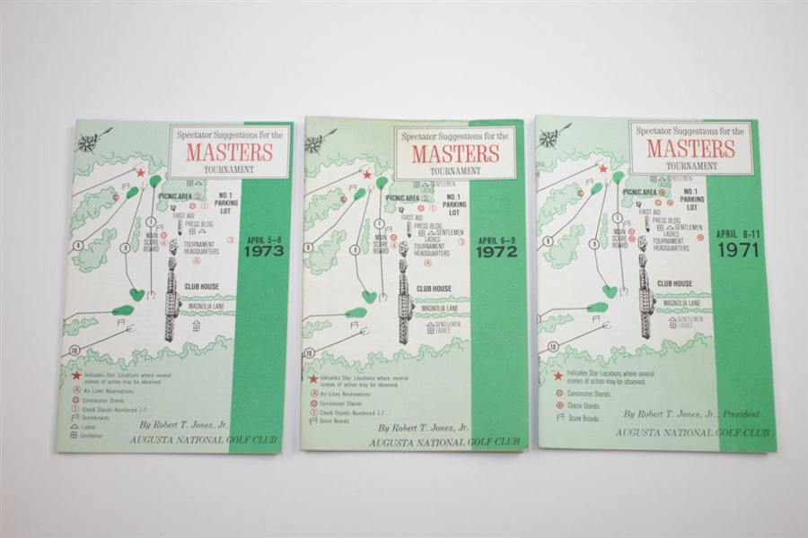 1971-2008 Masters Tournament Spectator Guides - Thirty-Eight (38)