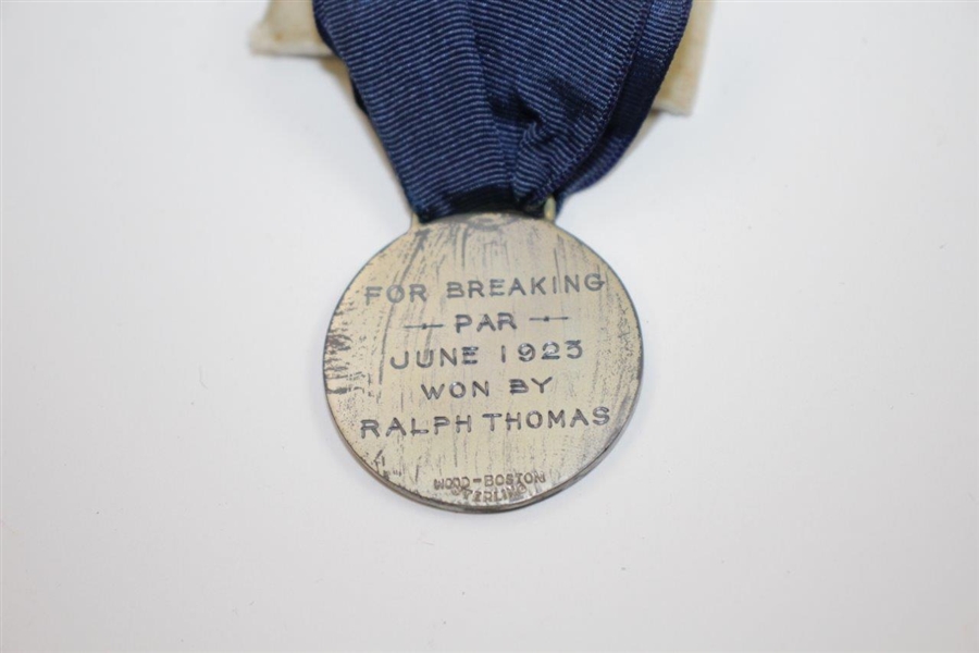1931 Sandy Burr CC Sterling Silver Medal for Breaking Par Won by Ralph Thomas with Original Display Box