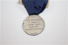 1931 Sandy Burr CC Sterling Silver Medal for Breaking Par Won by Ralph Thomas with Original Display Box