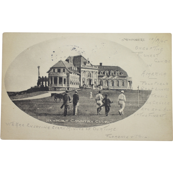 1905 Postcard from Newport Country Club Depicting Round in Play & Clubhouse
