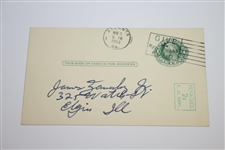 Robert 'Bobby' T. Jones, Jr. Signed 1953 Government Postcard JSA ALOA