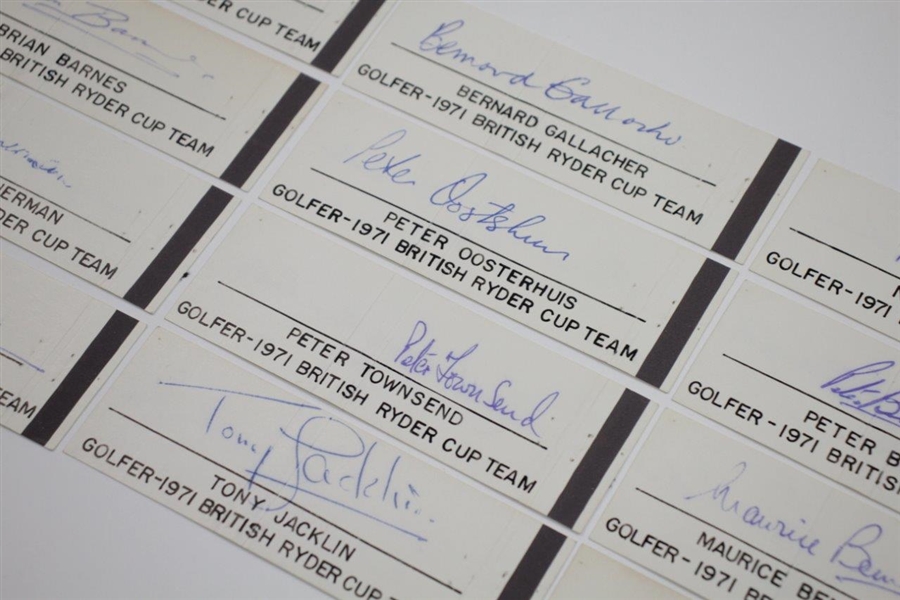 1971 British Ryder Cup Individually Signed Twelve Cut Signatures - Players & Captain JSA ALOA