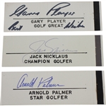 Arnold Palmer, Jack Nicklaus, & Gary Player Big 3 Signed Cuts JSA ALOA