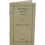 1909 Framingham Country Club Schedule of Events Booklet
