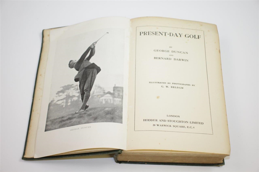 1921 'Present Day Golf' Book by George Duncan & Bernard Darwin Sourced From Bert Yancey