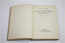 1933 'Golf Technique Simplified' Book by George E. Lardner Sourced From Bert Yancey