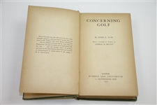 1903 'Concerning Golf' Book by John L. Low Sourced From Bert Yancey