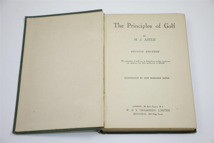 1923 'The Principles of Golf' Book by M.J. Astle Sourced From Bert Yancey
