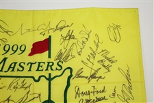 Tiger, Payne, Snead, Jack, & others Signed 1999 Masters Embroidered Flag JSA ALOA