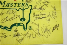 Tiger, Payne, Snead, Jack, & others Signed 1999 Masters Embroidered Flag JSA ALOA