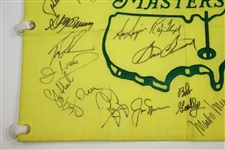 Tiger, Payne, Snead, Jack, & others Signed 1999 Masters Embroidered Flag JSA ALOA