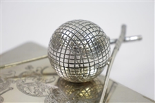 Vintage Ornate Crossed Clubs with Golf Ball Inkwell