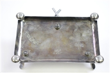 Vintage Ornate Crossed Clubs with Golf Ball Inkwell
