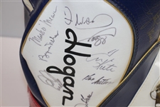 Payne, Nelson, & Dozens others Signed Hogan Co. Red/White/Blue Den Golf Bag JSA ALOA