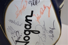 Payne, Nelson, & Dozens others Signed Hogan Co. Red/White/Blue Den Golf Bag JSA ALOA