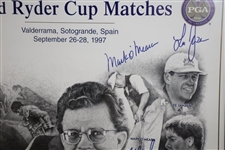 1997 Ryder Cup Matches at Valderrama US Team & Captain Signed Poster JSA ALOA