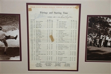 Ben Hogan & Arnold Palmer Signed 1964 Masters Sunday Rd Pairing Sheet Display JSA ALOA