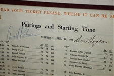 Ben Hogan & Arnold Palmer Signed 1964 Masters Sunday Rd Pairing Sheet Display JSA ALOA