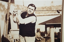 Ltd Ed 1937 Babe Ruth Golfing 11x14 Sepia Print from Negative #228/5000 - Framed