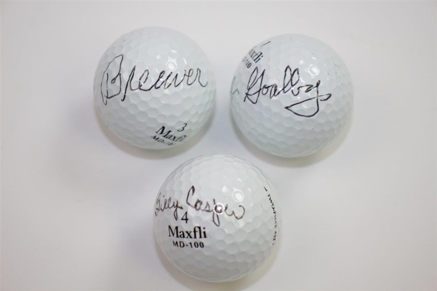 Billy Casper, Bob Goalby, & Gay Brewer Signed Golf Balls JSA ALOA