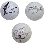 Multiple Masters Victories Crenshaw, Olazabal, & Langer Signed Golf Balls JSA ALOA