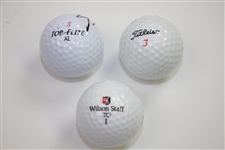 Multiple Masters Victories Crenshaw, Olazabal, & Langer Signed Golf Balls JSA ALOA