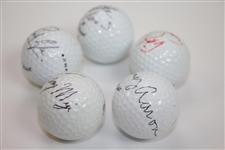 Masters Champs Zoeller, Crenshaw, Lyle, Aaron, & Mize Signed Golf Balls JSA ALOA