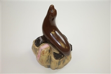 Bobby Wadkins' 42nd Crosby Decanter with Seal on Rock - 10 Tall