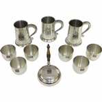 10 Piece Anheuser Busch Golf Classic Pewter Set of Steins, Cups, & other - Bobby Wadkins Collection